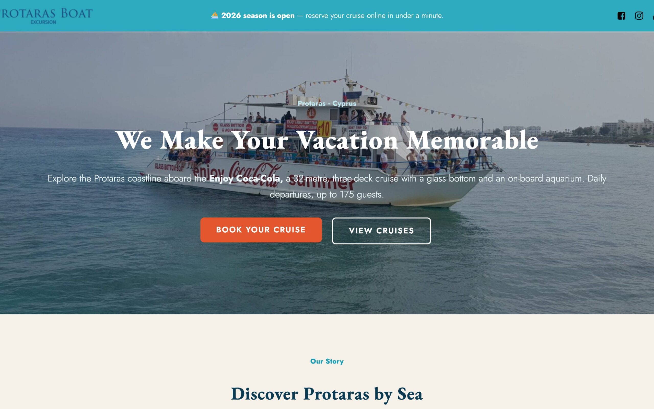 Protaras Boat Excursion website